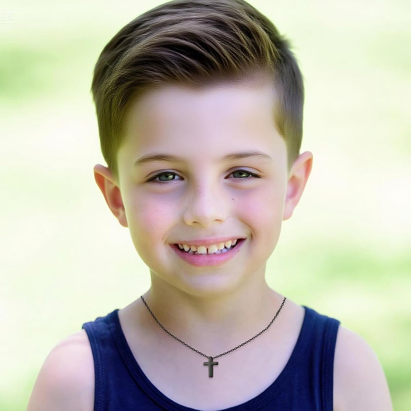 ELLEZZA Valentines Day Gifts for Kids-Cross Necklace Gifts for Boys,Small Cross Pendant Necklace Religious First communion Confirmation Baptism Jewelry Gifts - Image 3